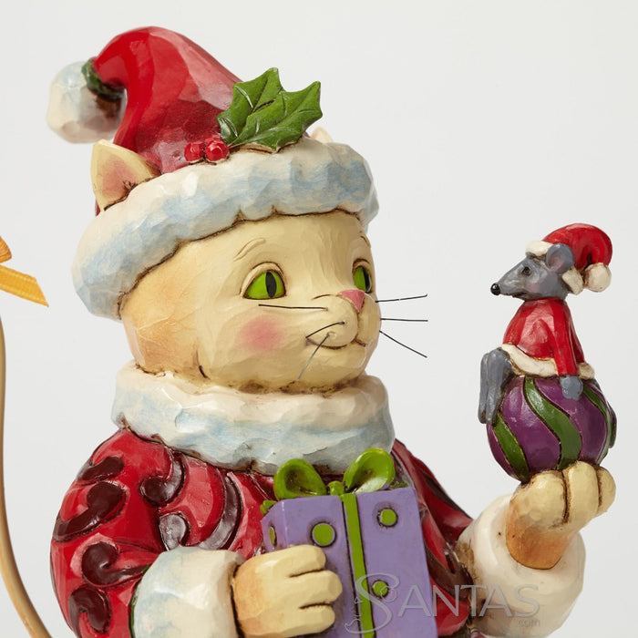 Jim Shore Christmas Cat with Present