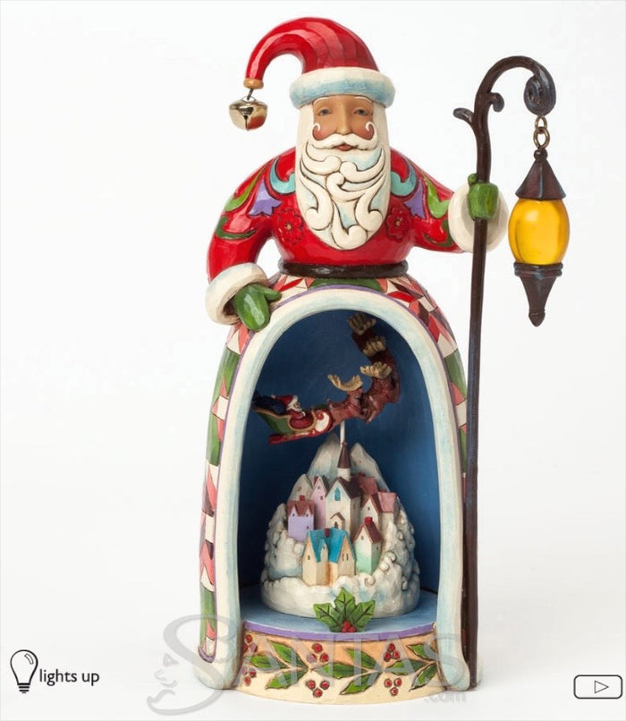 Jim Shore Santa with Lighted Village