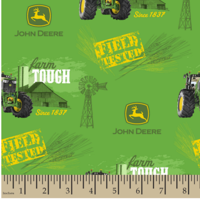 John Deere Farm Tough And Field Tested Cotton Fabric