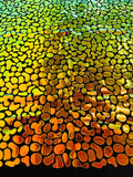 Jumbo Sequins - Iridescent Orange - Splatter Pattern Sequins on 2 Way Strech Velvet By Yard