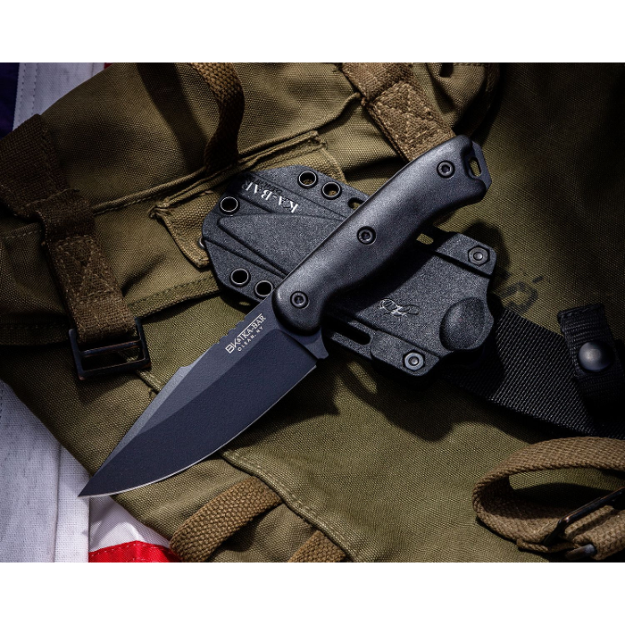KA-BAR Becker Black Harpoon Fixed Blade Knife 4.5" Harpoon Plain Edge