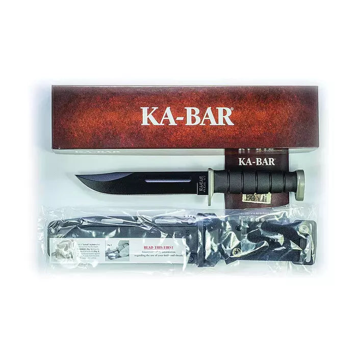 KA-BAR D2 Extreme Fighting/Utility Fixed Blade Knife 7" Clip Point Plain Edge