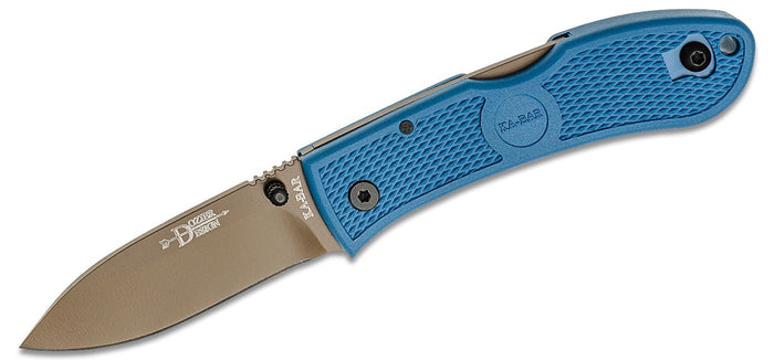 KA-BAR Dozier Hunter Folding Knife 3" Drop Point Blue Bronze Blade