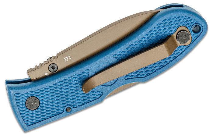 KA-BAR Dozier Hunter Folding Knife 3" Drop Point Blue Bronze Blade