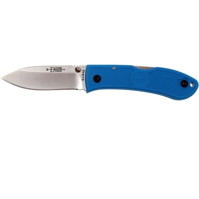 KA-BAR Dozier Hunter Folding Knife 3" Drop Point Blue Satin Blade