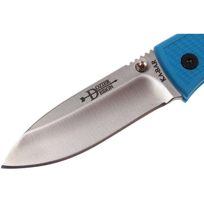 KA-BAR Dozier Hunter Folding Knife 3" Drop Point Blue Satin Blade