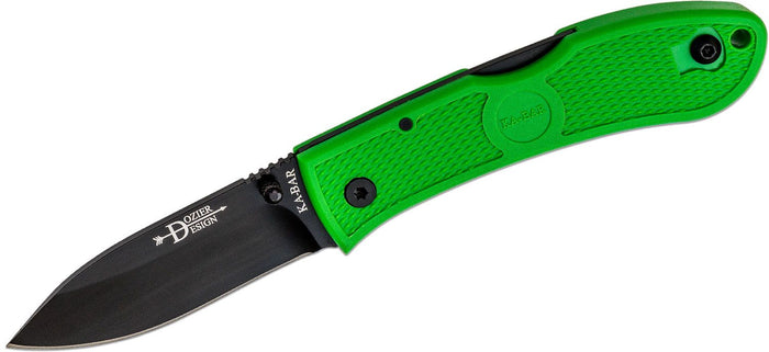 KA-BAR Dozier Hunter Folding Knife 3" Drop Point Kelly Green Satin Blade