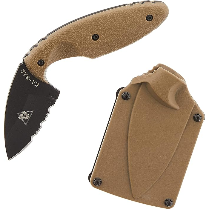 KA-BAR TDI Law Enforcement Fixed Blade Knife 2.31" Drop Point Partially Serrated