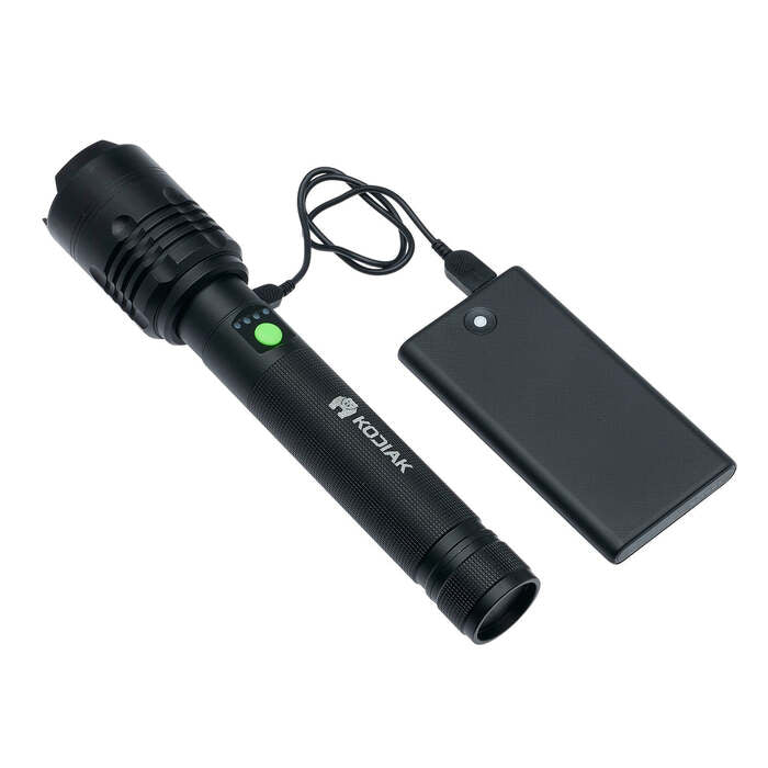 Kodiak Kiran Tactical Flashlight 10000 Lumens Aluminum Black