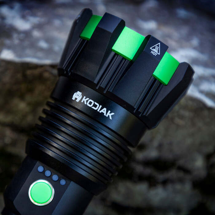 Kodiak Kolossus Rechargeable Flashlight 15000 Lumens Aluminum Black
