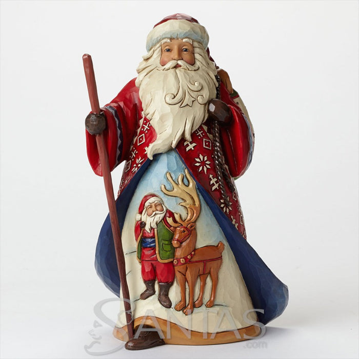 Lapland Santa With Reindeer Scene - A Joyful Journey