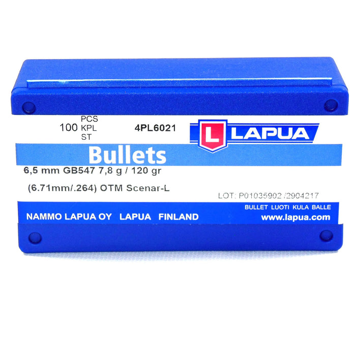 Lapua .264 / 6.5mm 120 Grain Hollow Point Boat Tail Scenar-L (100)