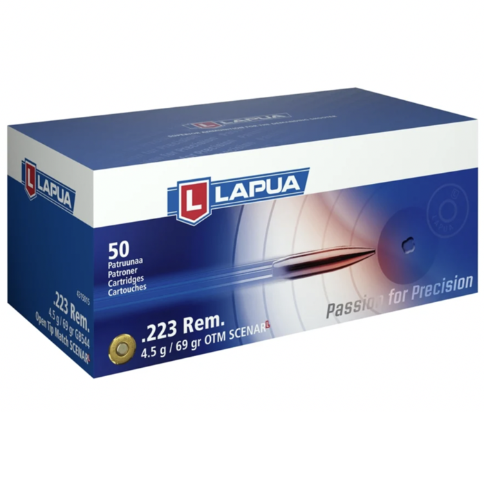 Lapua Ammunition 223 Remington 69 Grain Match Scenar-L Open Tip Match 50 Count