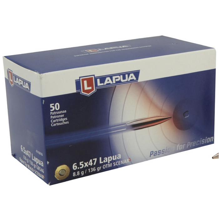Lapua Ammunition 6.5x47mm Lapua 136 Grain Scenar-L Open Tip Match 50 Count