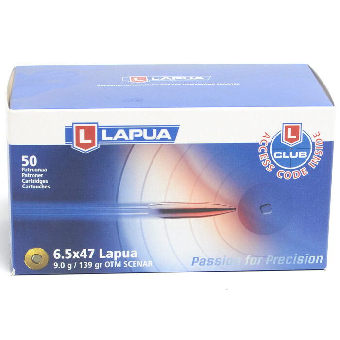 Lapua Ammunition 6.5x47mm Lapua 139 Grain Boat Tail Hollow Point 50 Count