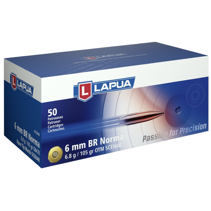 Lapua Ammunition 6mm Bench Rest (BR) 105 Grain Boat Tail Hollow Point 50 Count