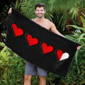 Legend of Zelda - 3D Hearts 30" x 60" Microfiber Beach Towel