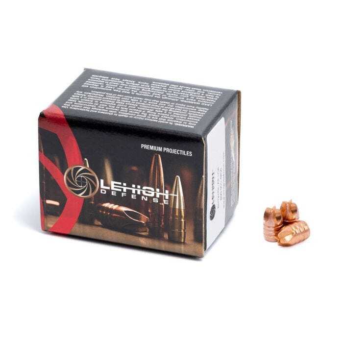 Lehigh Xtreme Defense Bullets (.452 Diameter) 205 Grain Solid Copper Fluted Box of 50