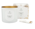 Forest Fir scented candle in white jar with gift box and matchbook