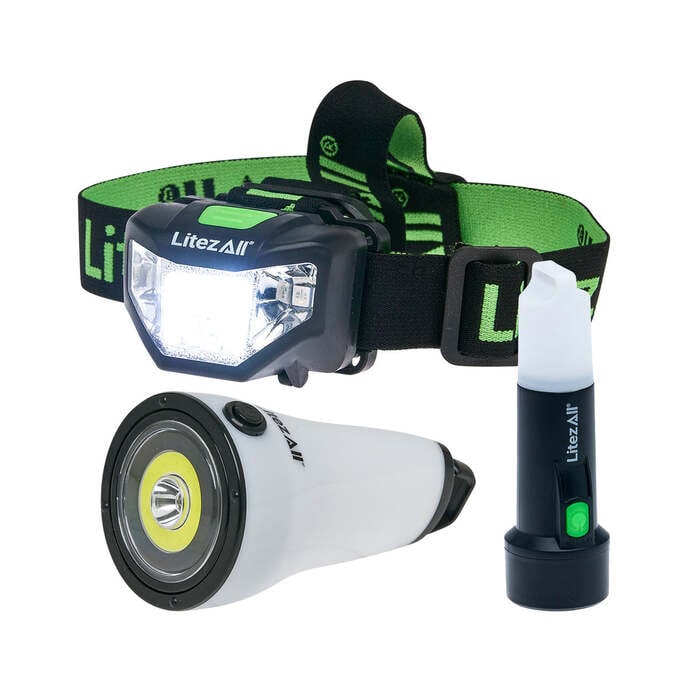 Litezall 3-Piece Combo Camping Light Set 200 Lumens White