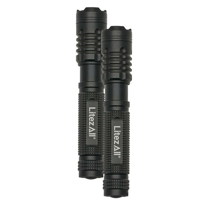 Litezall Compact Flashlight 120 Lumens Aluminum Black
