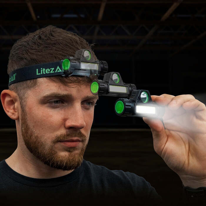 Litezall Dual Mode Head Lamp 120 Lumens Aluminum Black