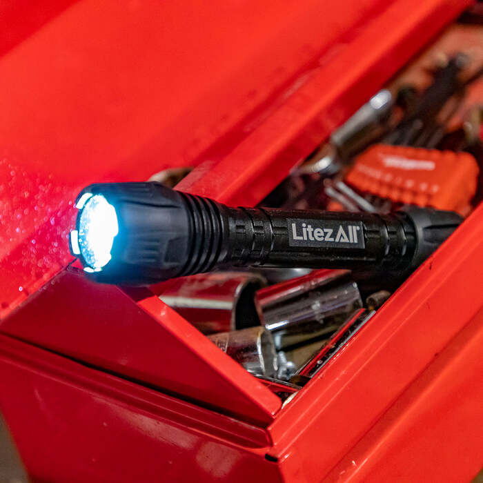 Litezall Nearly Invincible Flashlight 300 Lumens Aluminum Black