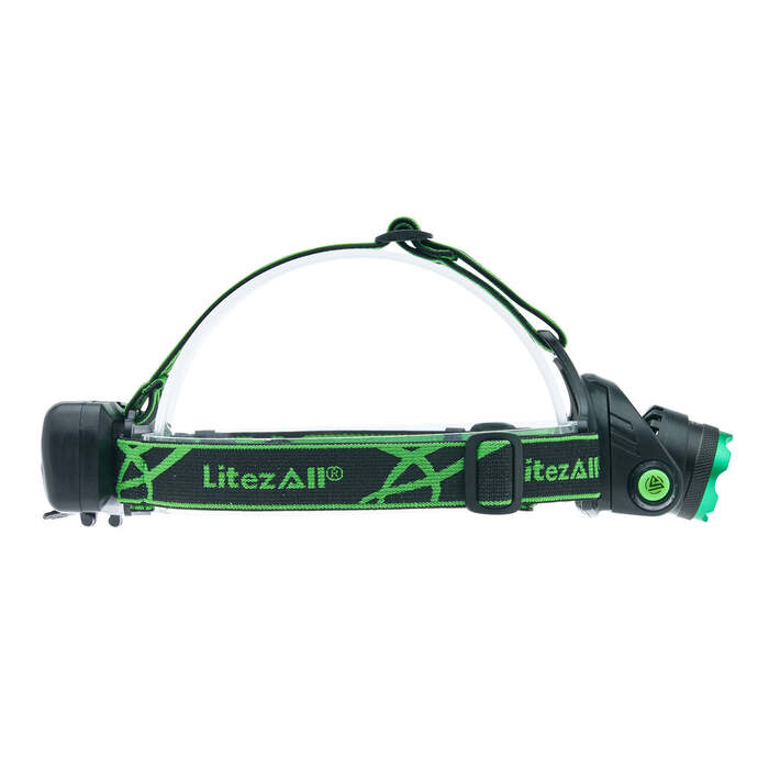 Litezall Rechargeable Head Lamp 1300 Lumens Aluminum Green