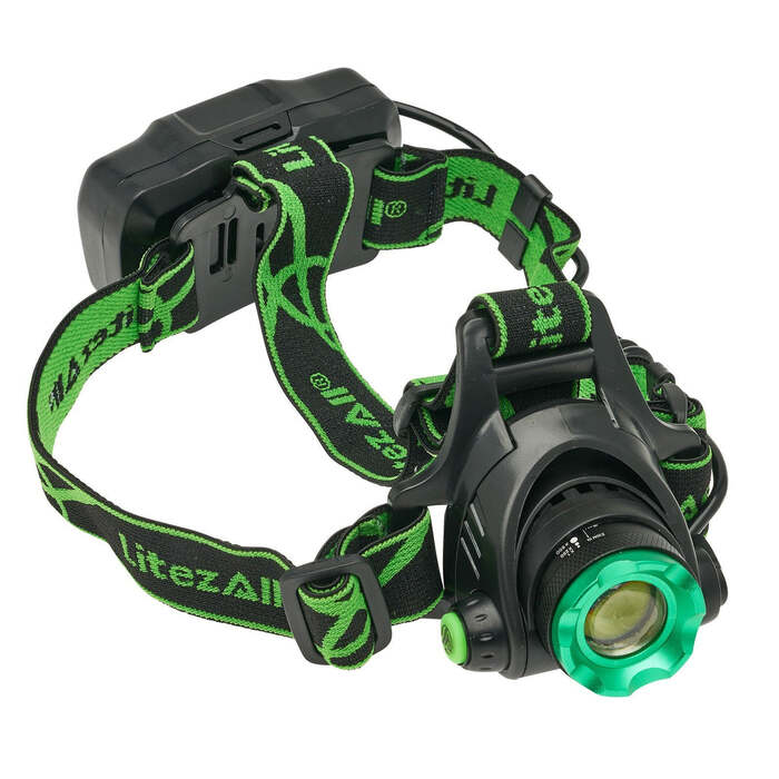Litezall Rechargeable Head Lamp 1300 Lumens Aluminum Green