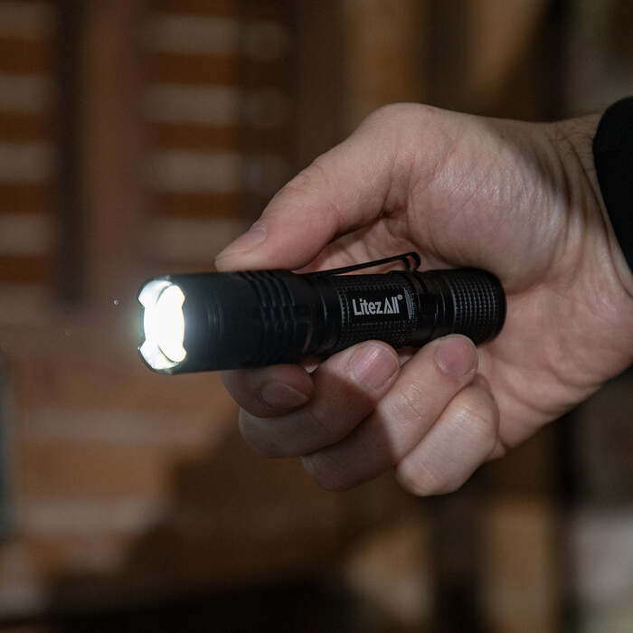 Litezall Tactical Flashlight 400 Lumens Aluminum Black