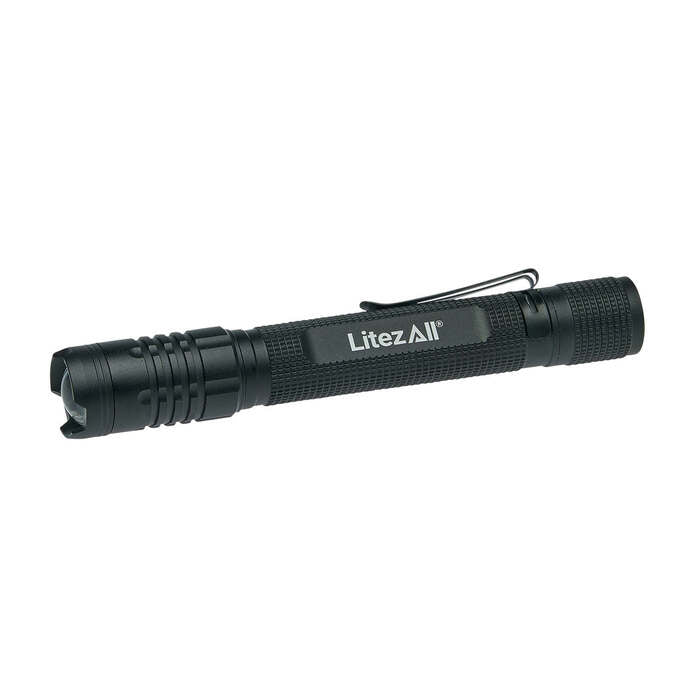 Litezall Tactical Flashlight & Pocket Knife Combo 280 Lumens Aluminum Black