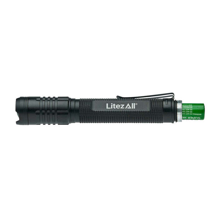 Litezall Tactical Flashlight & Pocket Knife Combo 280 Lumens Aluminum Black