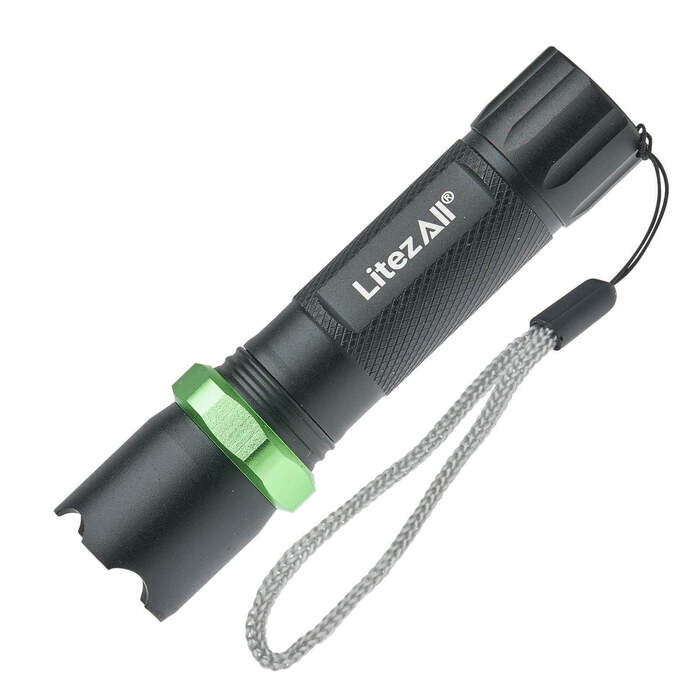Litezall Tactical Rechargeable Flashlight 60 Lumens Aluminum Black