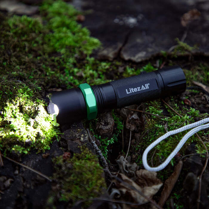 Litezall Tactical Rechargeable Flashlight 60 Lumens Aluminum Black