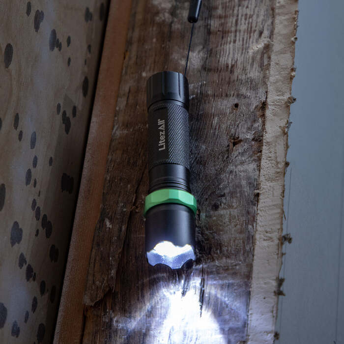 Litezall Tactical Rechargeable Flashlight 60 Lumens Aluminum Black