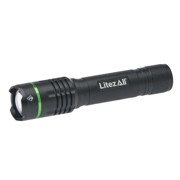 Litezall Thin Rechargeable Flashlight 1100 Lumens Aluminum Black