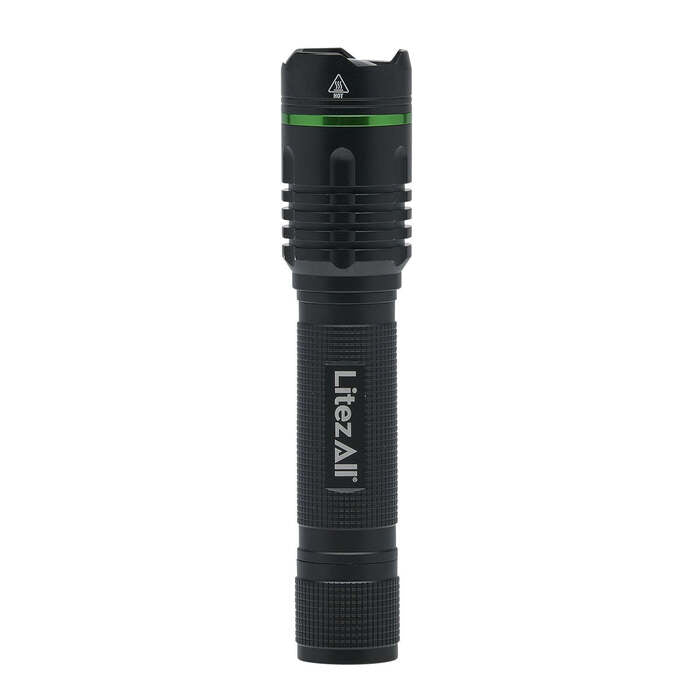 Litezall Thin Rechargeable Flashlight 1100 Lumens Aluminum Black