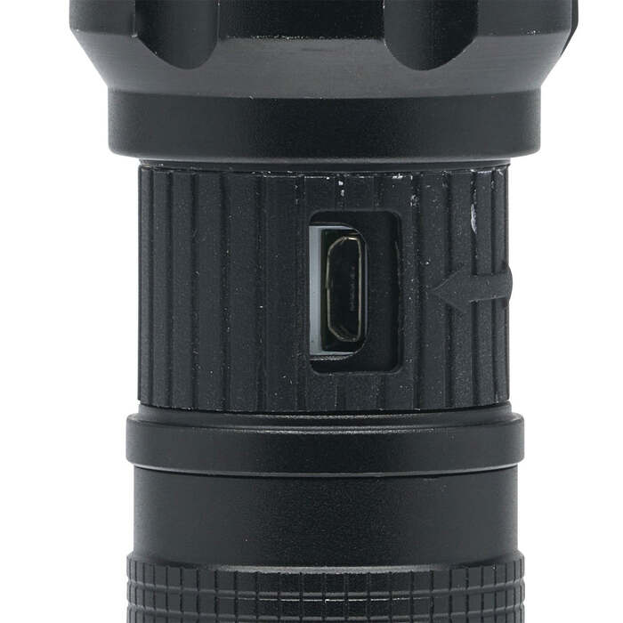 Litezall Thin Rechargeable Flashlight 2000 Lumens Aluminum Black