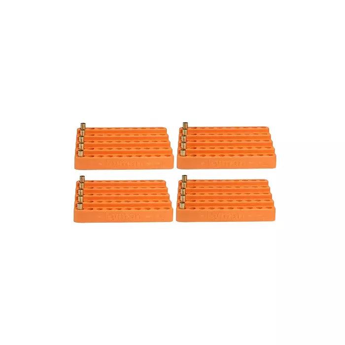 Lyman Handgun Bleacher Block Reloading Tray (0.445 Diameter) 50 Rounds Pack of 4 Orange Plastic