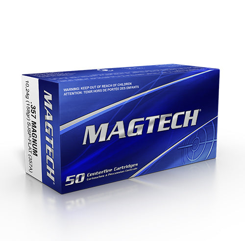 Magtech Range/Training Ammunition 357 Magnum 158 Grain Semi Jacketed Soft Point Box of 50