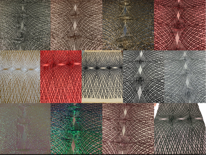 Mia Fabrics Diamond Sequin Fabric - by the yard - on a Power Mesh 4 Way Stretch Lace Fabric