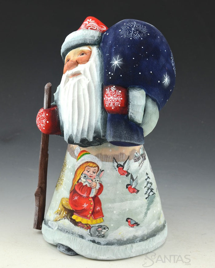 Mini Santa with Girl and Bunny Rabbits