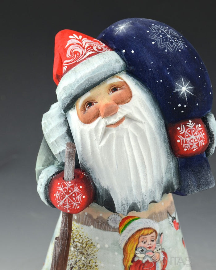 Mini Santa with Girl and Bunny Rabbits