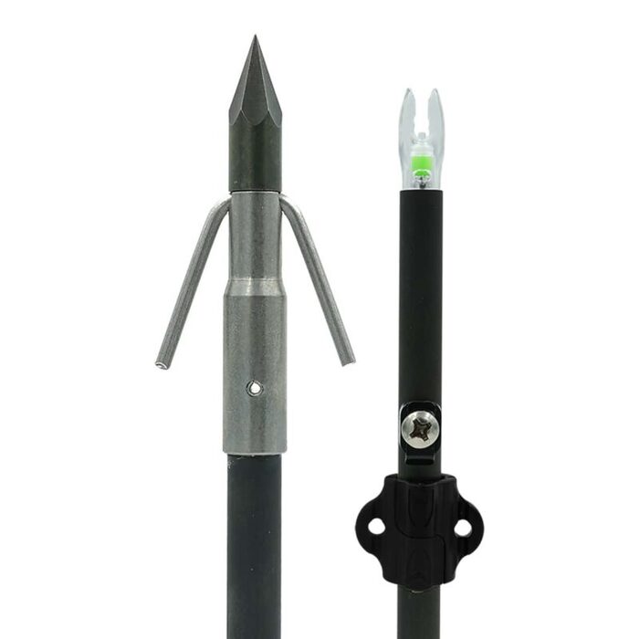 Muzzy Carbon Lighted Bowfishing Arrow with Gar Point & Nockturnal Nock Green 37"