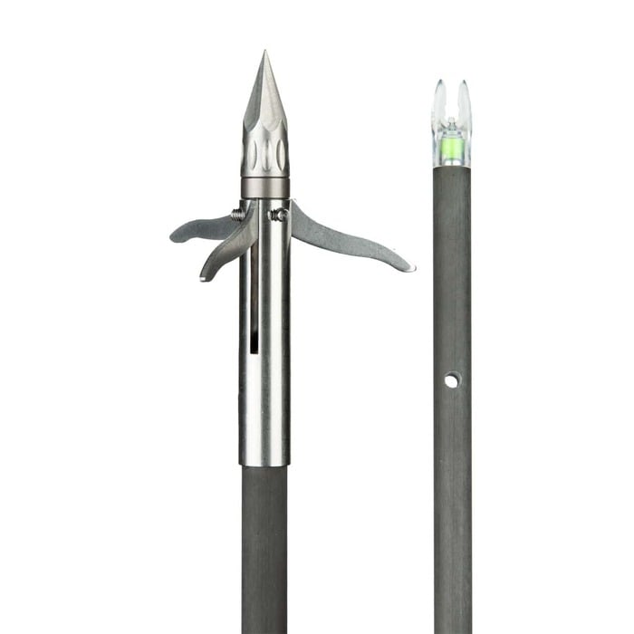 Muzzy Carbon Lighted Bowfishing Arrow with Gar Point, Slide, & Nockturnal Nock Green 37"