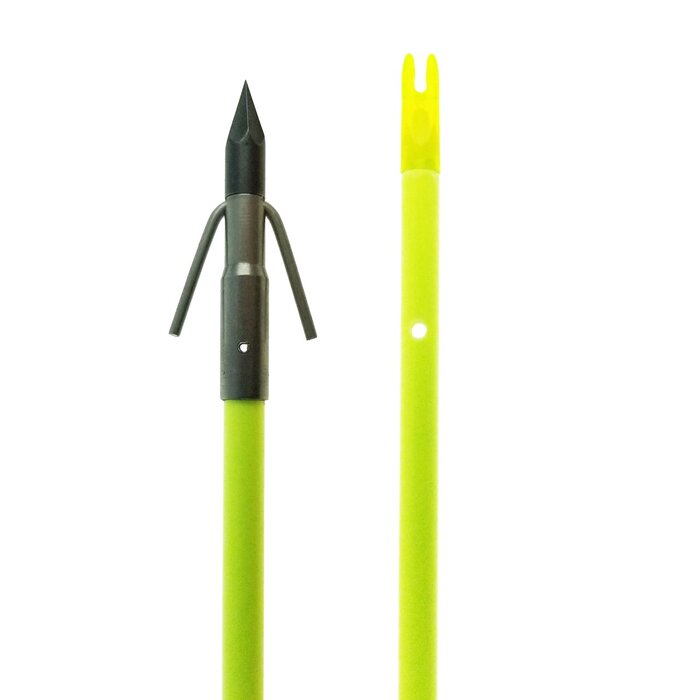 Muzzy Classic Fiberglass Bowfishing Arrow with Carp Point & Slide Chartreuse 32"