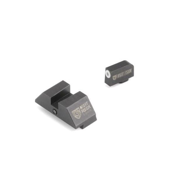 Night Fision Accur8 Student of the Gun Night Sight Set Glock 17/19/34 White Front One-Dot Rear Black Nitride
