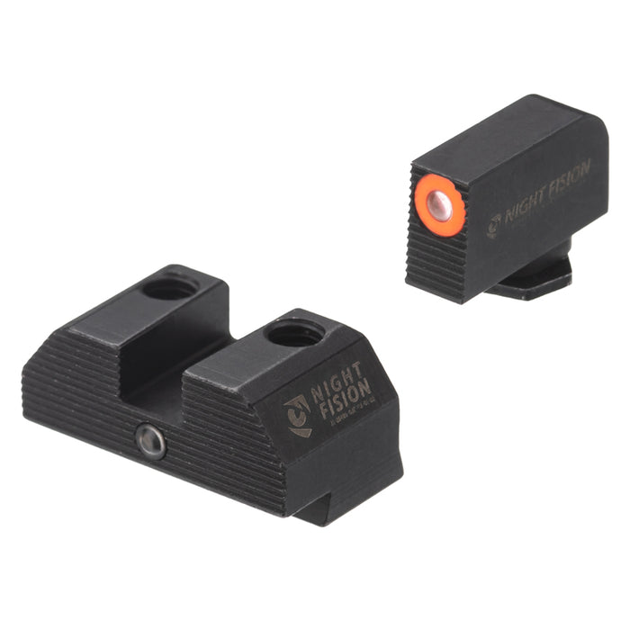 Night Fision Accur8 Student of the Gun Night Sight Set Glock 42/43/43x Orange Front One-Dot Rear Black Nitride