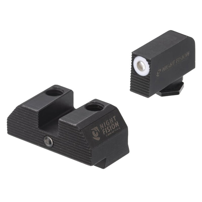 Night Fision Accur8 Student of the Gun Night Sight Set Glock 42/43/43x White Front One-Dot Rear Black Nitride