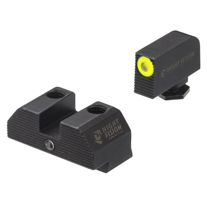 Night Fision Accur8 Student of the Gun Night Sight Set Glock 42/43/43x Yellow Front One-Dot Rear Black Nitride